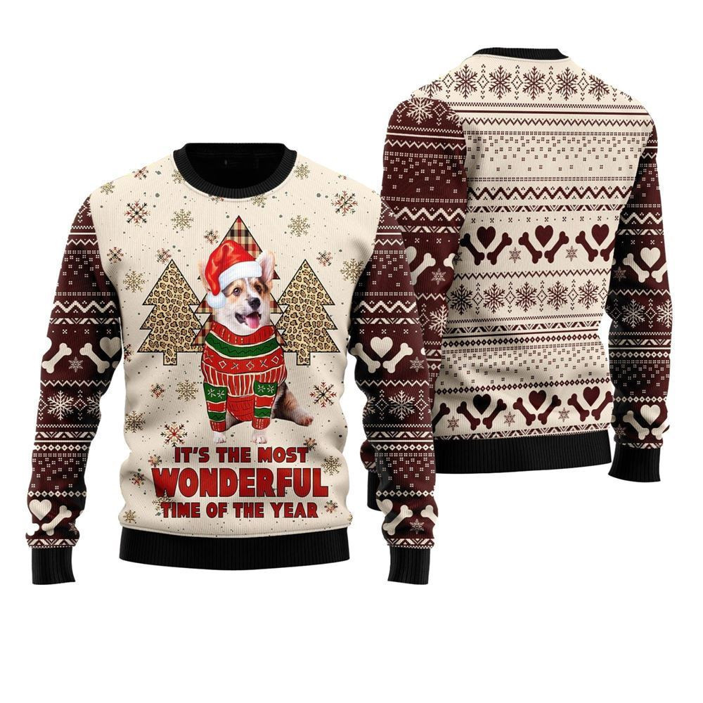 Corgi The Most Beautiful Time Ugly Christmas Sweater - Skullridding
