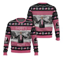 Donald Trump Daddy's Home Ugly Christmas Sweater - Skullridding