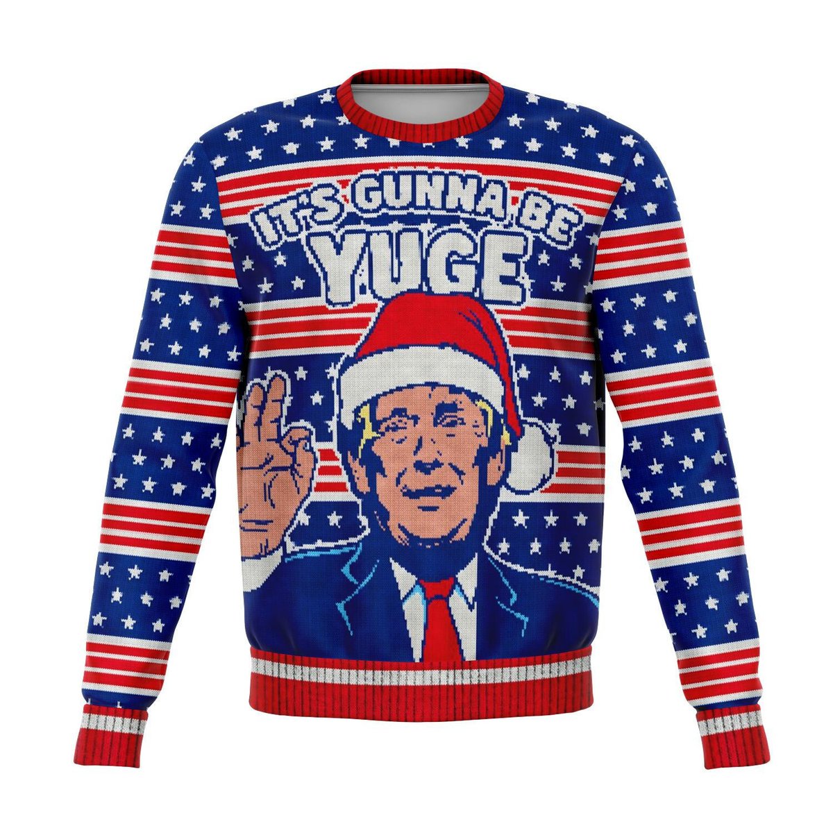 Donald Trump Its Gonna Be Yuge Funny Ugly Christmas Sweater - Skullridding