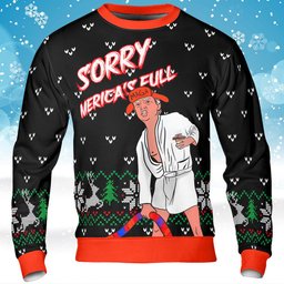 Donald Trump Sorry Merica's Full Ugly Christmas Sweater - Skullridding