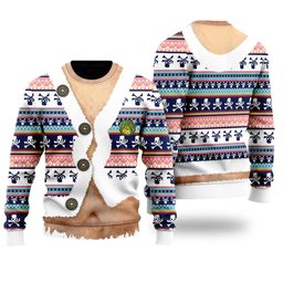 Funny Faux Belly Ugly Christmas Sweater - Skullridding