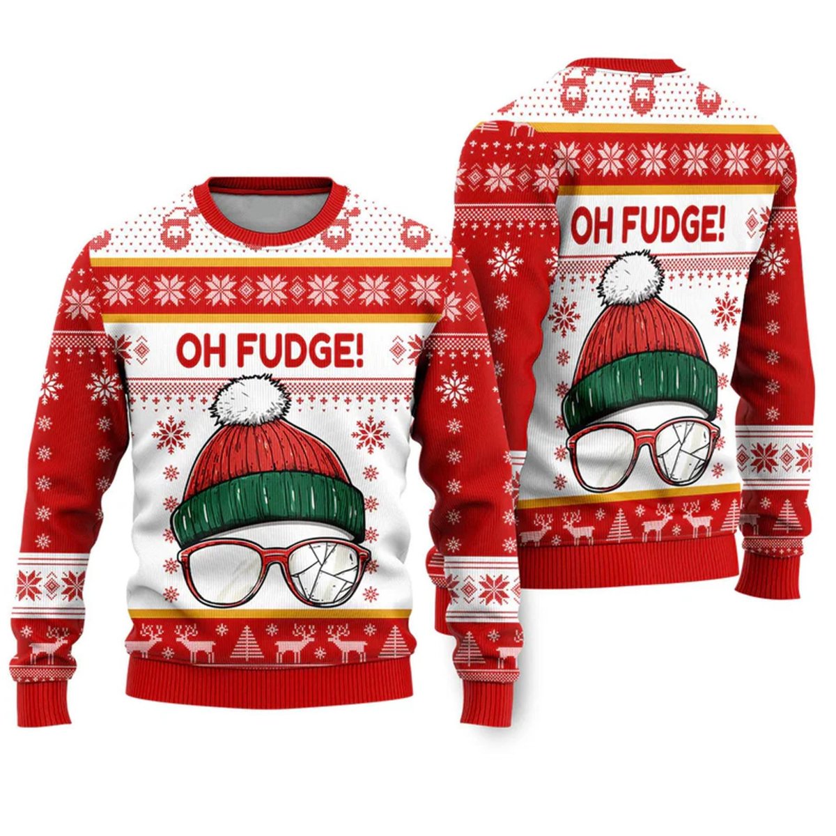 Oh Fudge Funny Ugly Christmas Sweater - Skullridding