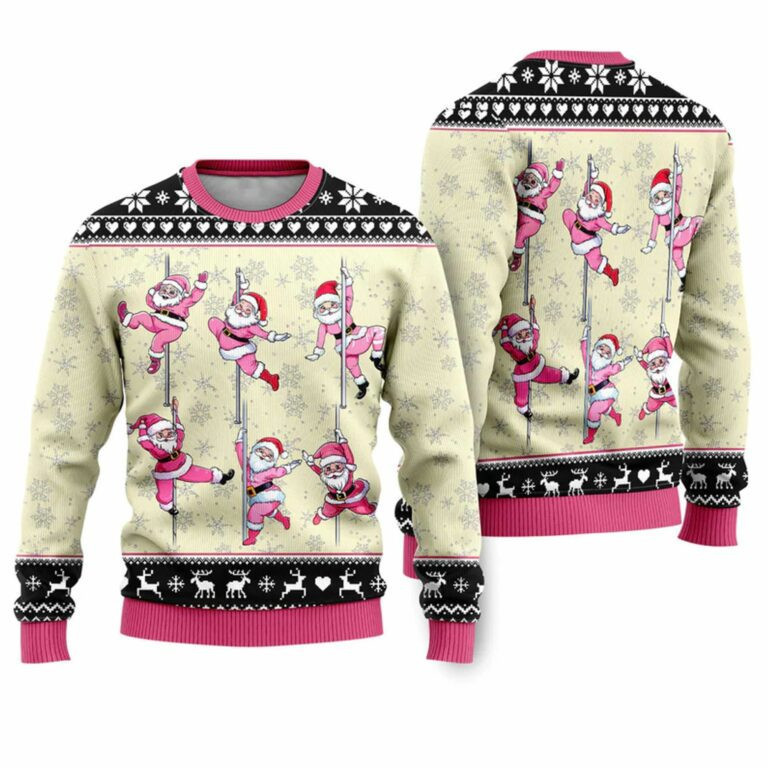 Pole Dancer Santa Funny Ugly Christmas Sweater - Skullridding