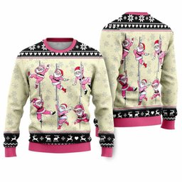 Pole Dancer Santa Funny Ugly Christmas Sweater - Skullridding