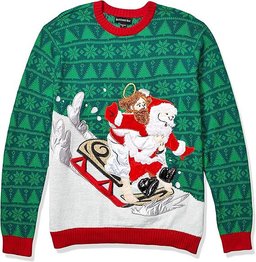 Santa and Jesus Sledders Ugly Christmas Sweater
