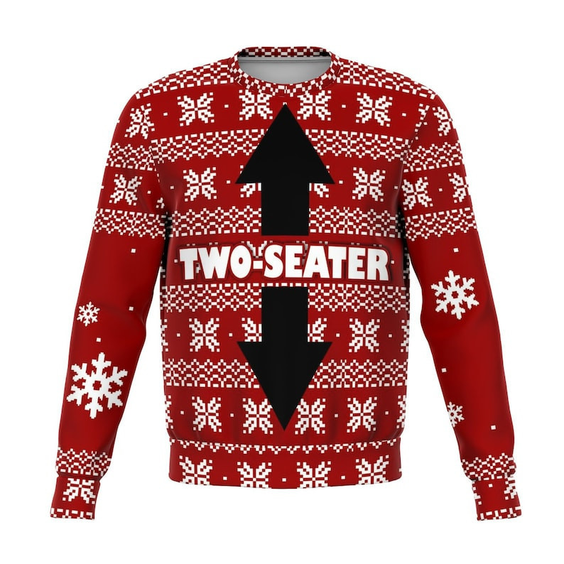 Funny Two- Seater Ugly Christmas Sweater - Skullridding
