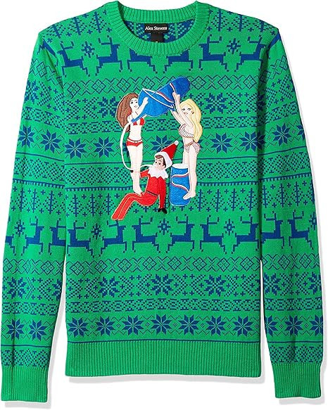 Alex Stevens Drunk Elf Ugly Christmas Sweater