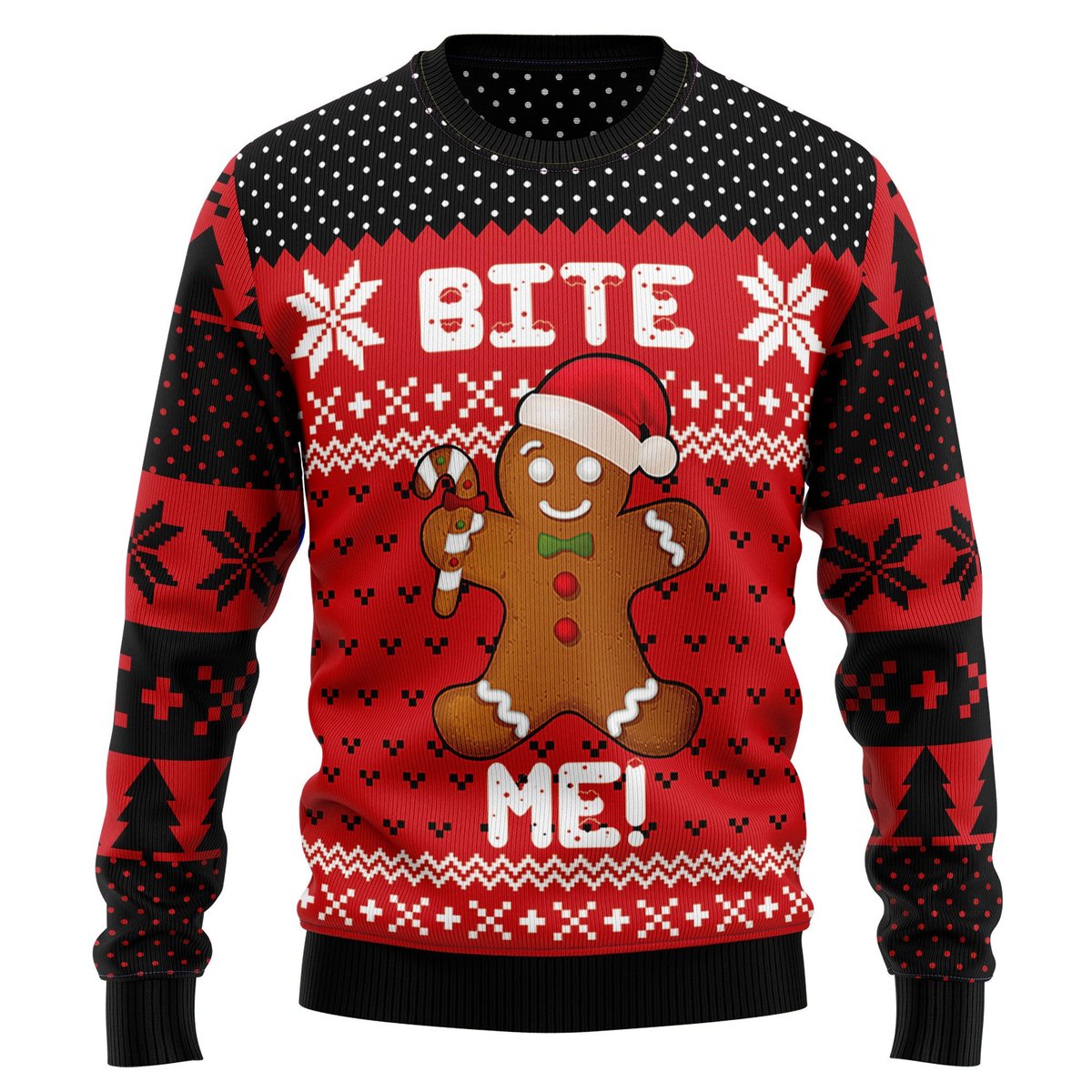 Bite Me Gingerbread Ugly Christmas Sweater