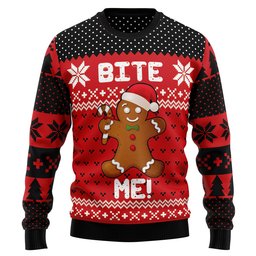Bite Me Gingerbread Ugly Christmas Sweater