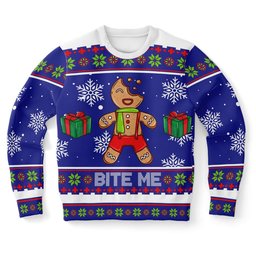 Gingerbread Bite me Ugly Christmas Sweater