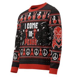 Alien I Come In Peace Ugly Christmas Sweater