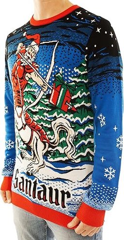 Santa Santaur Ugly Christmas Sweater