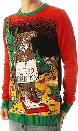 Dog Shaming I ruined Christmas Ugly Christmas Sweater