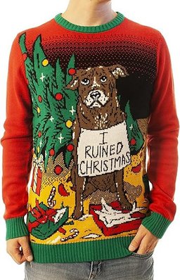 Dog Shaming I ruined Christmas Ugly Christmas Sweater