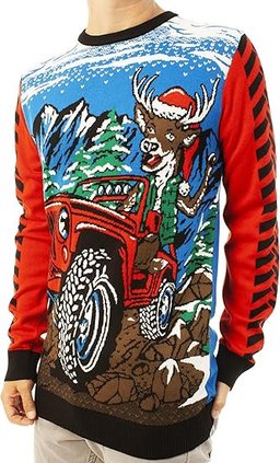 Reindeer Off Roading Ugly Christmas Sweater