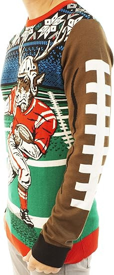 Football Reindeer Ugly Christmas Sweater