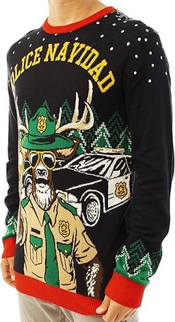 Reindeer Police Navidad Ugly Christmas Sweater