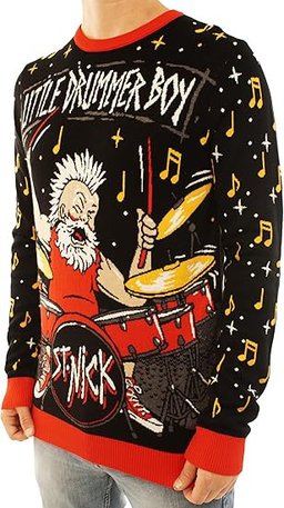 Santa Little Drummer Boy Ugly Christmas Sweater