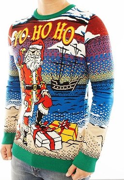Santa Pirates Yo Ho Ho Christmas Ugly Christmas Sweater