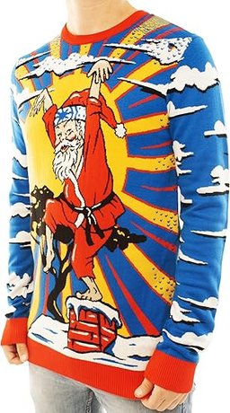 Karate Santa Ugly Christmas Sweater