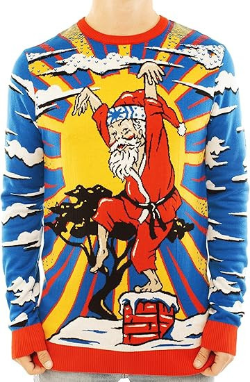 Karate Santa Ugly Christmas Sweater