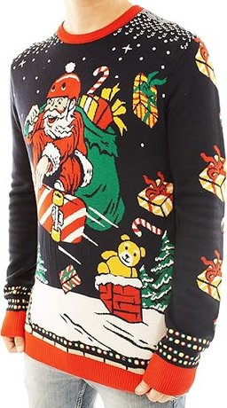 Skateboard Santa Deliver Presents Ugly Christmas Sweater
