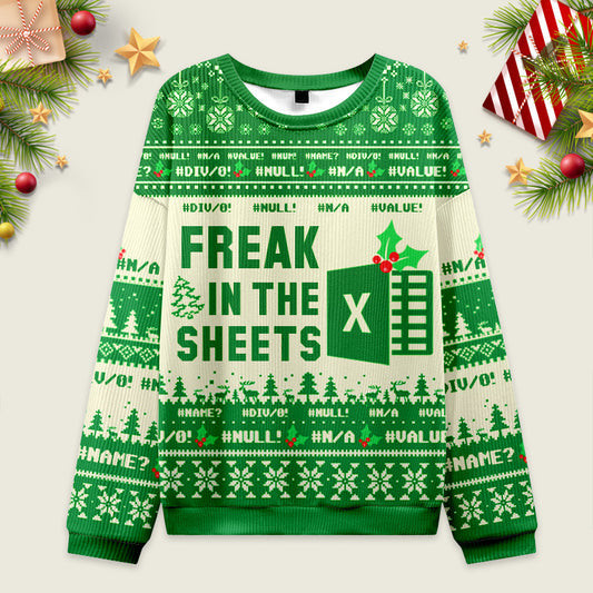 Ugly Christmas Sweater Spreadsheet Excel Sheet Sweatshirt
