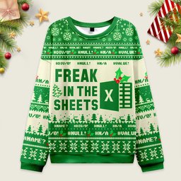 Ugly Christmas Sweater Spreadsheet Excel Sheet Sweatshirt