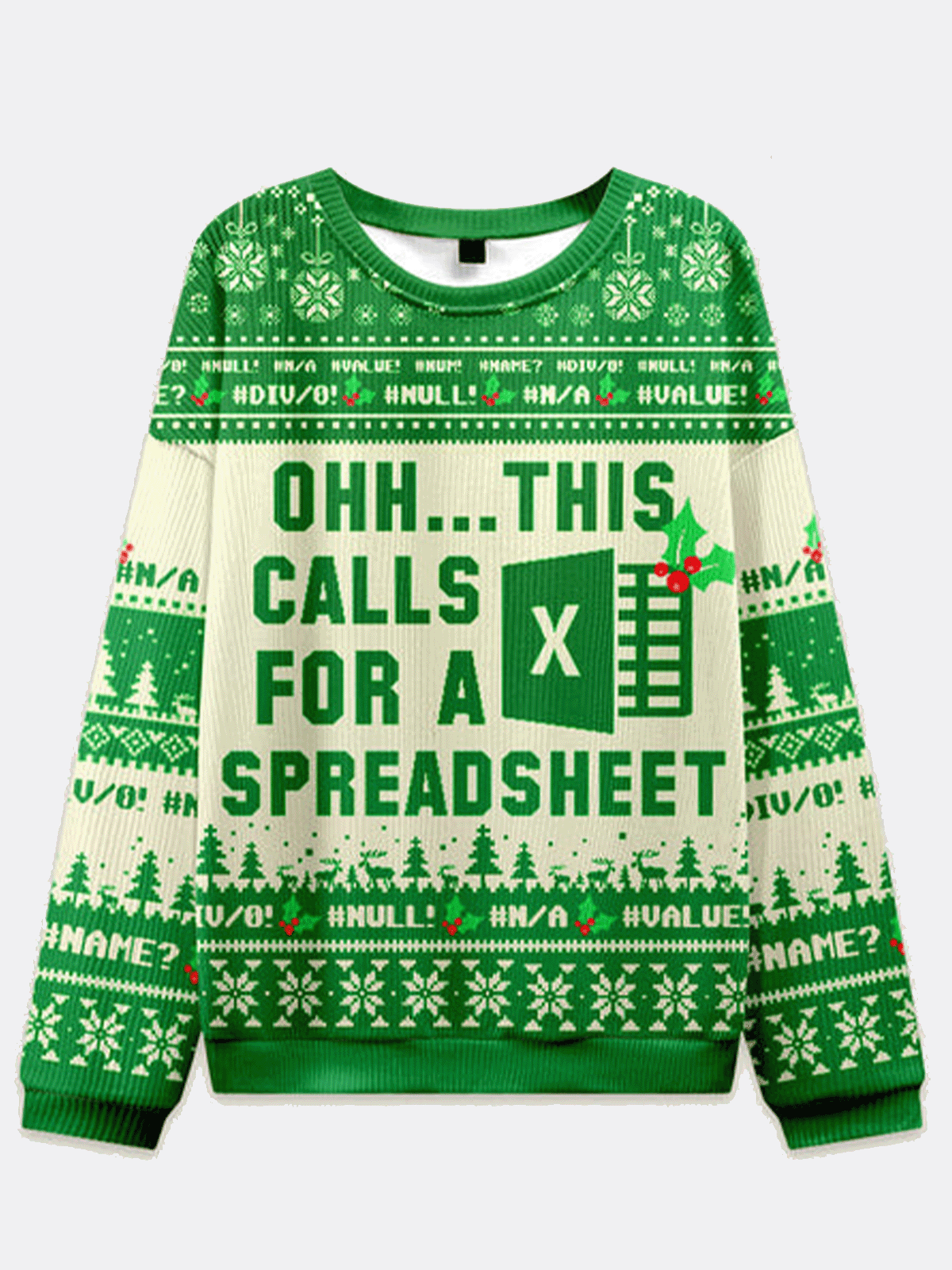 Ugly Christmas Sweater Spreadsheet Excel Spreadsheet Sweatshirt