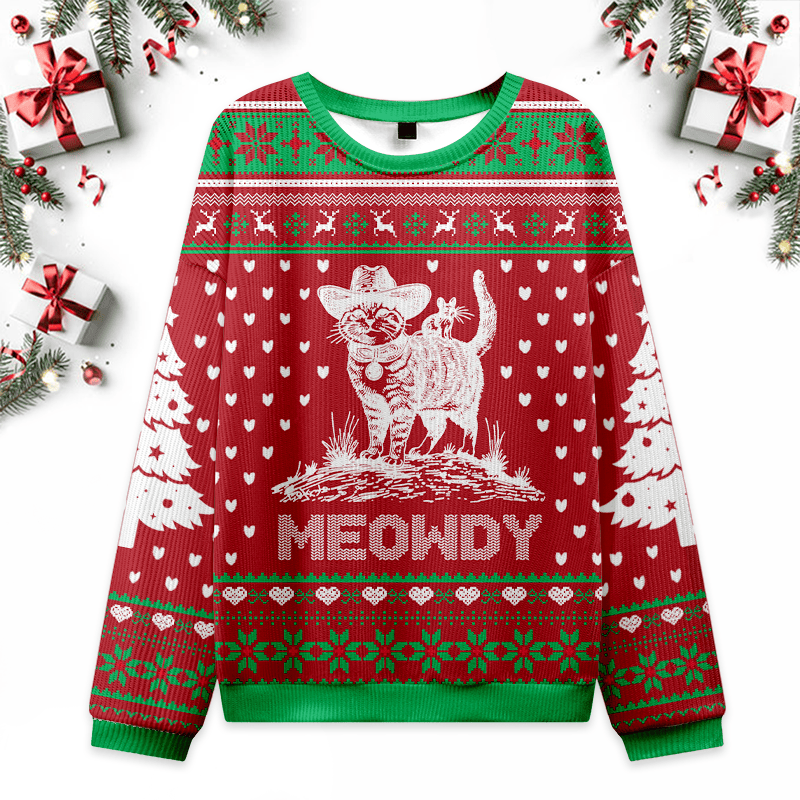 Meowdy Cat Ugly Christmas Sweater