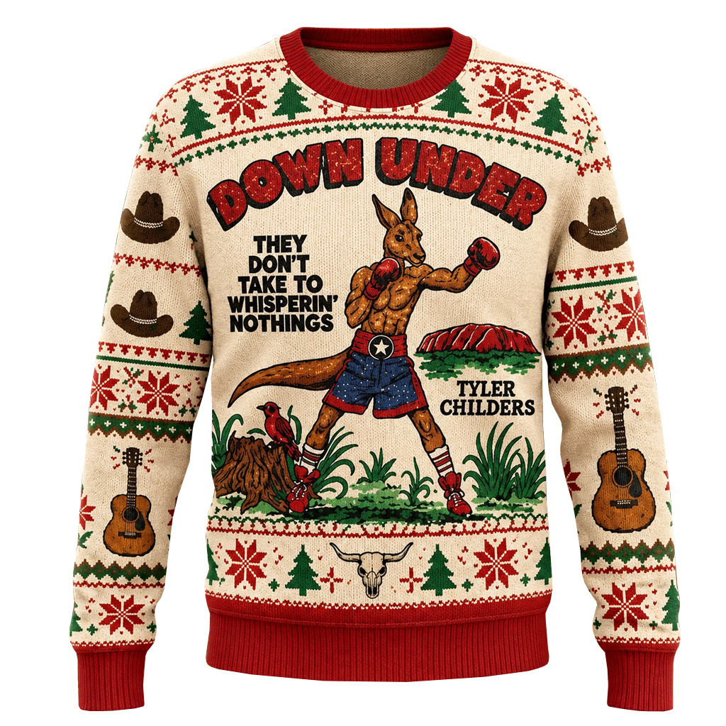 Tyler Childers Snipe Hunt Tour 2026 Kangaroo Boxing Ugly Christmas Sweater