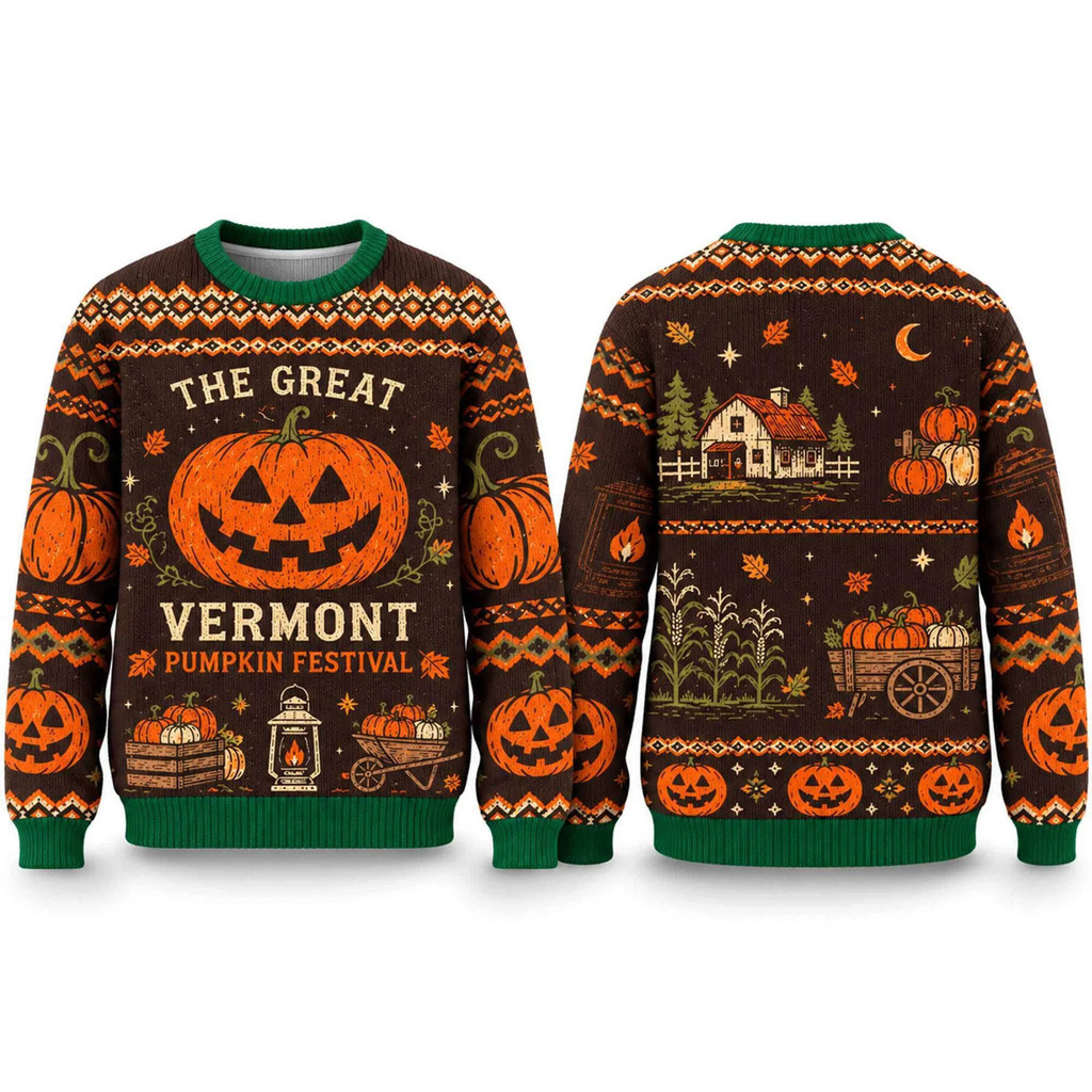The Great Vermont Pumpkin Festival Halloween 2026 Ugly Sweater