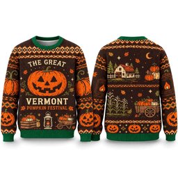 The Great Vermont Pumpkin Festival Halloween 2026 Ugly Sweater