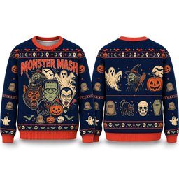 Monster Mash Halloween 2026 Spooky Ugly Sweater for Halloween Fans