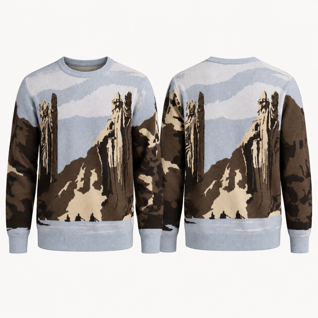 The Lord of The Rings Gates of Argonath Scenic Sweater