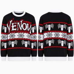 Venom Spider Web Black Red Ugly Christmas Sweater for Marvel Fans
