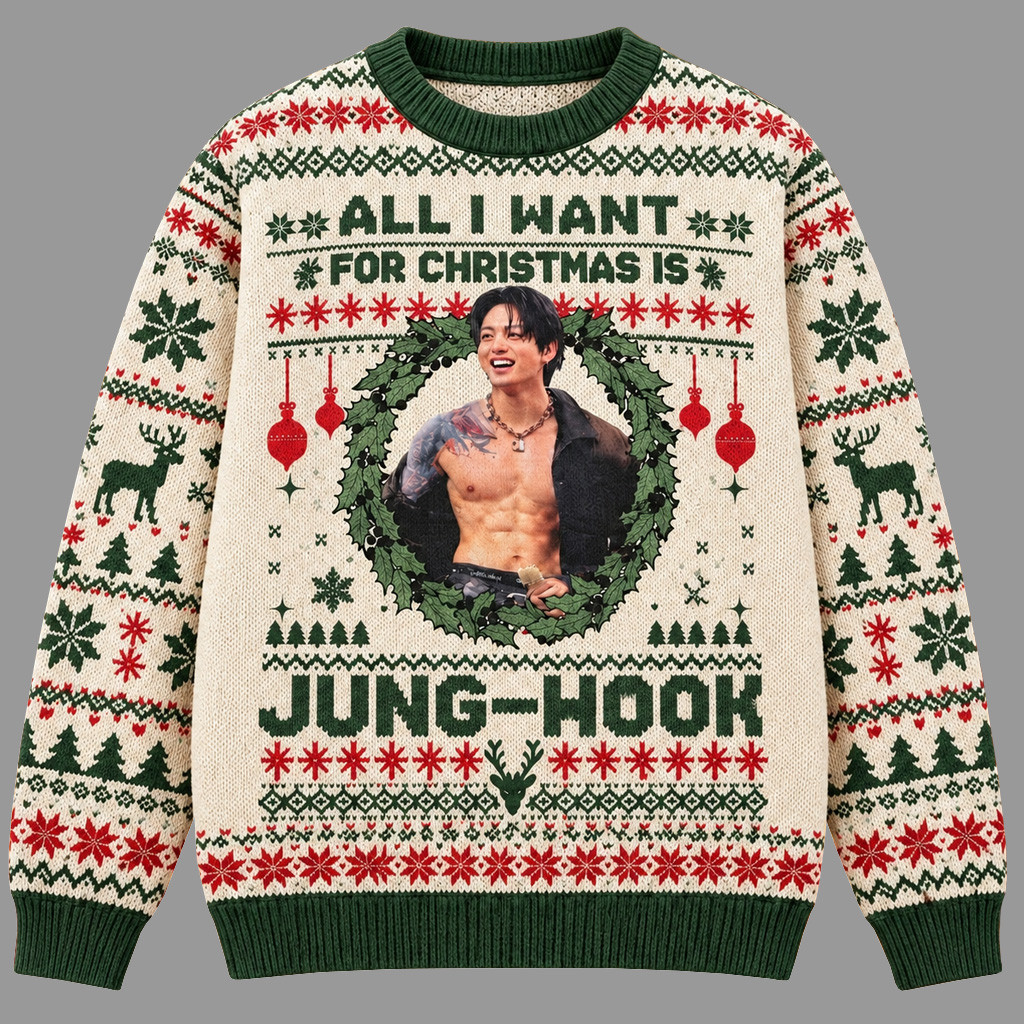 All I Want For Christmas Is Jung-Kook Ugly Sweater For Kpop Fans