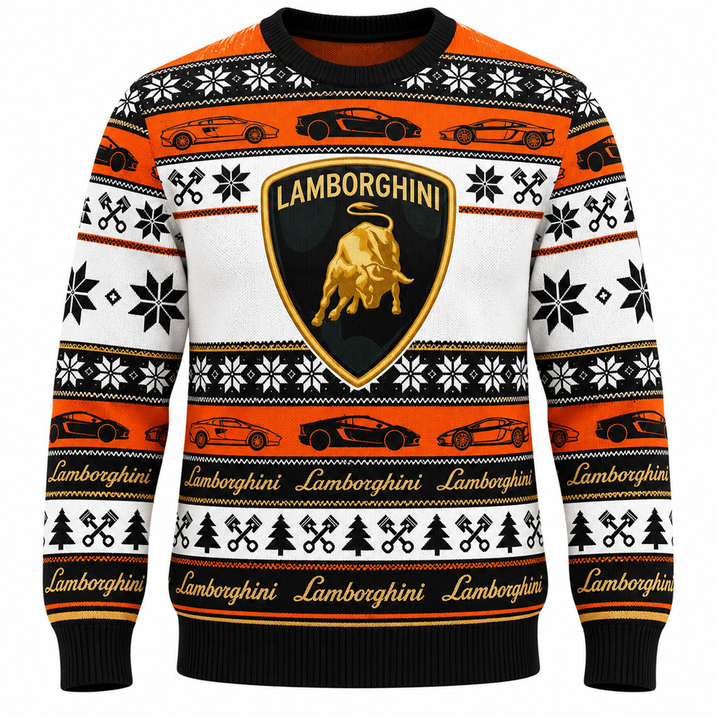 Lamborghini Logo Sports Car Christmas 2026 Ugly Sweater