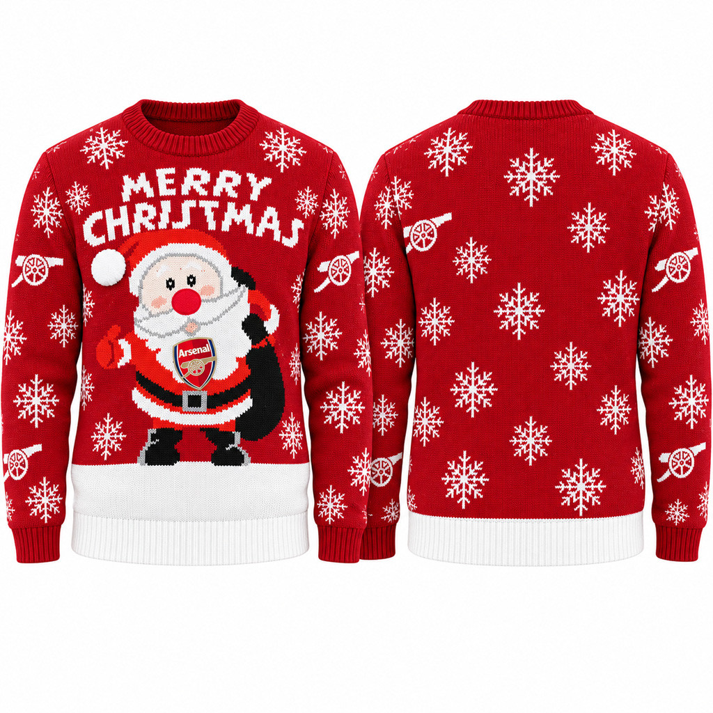 Arsenal Santa Clause Jumper Christmas 2026 Red Ugly Sweater