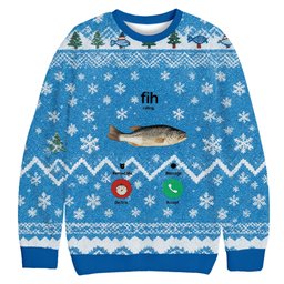Fih Incoming Call Meme Christmas Ugly Sweater For Fishing Fans
