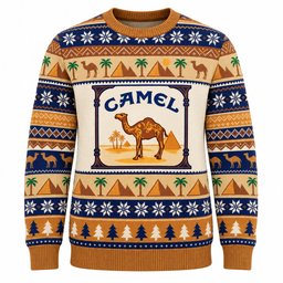 Cigarette Camel And Pyramids Desert 2026 Christmas Ugly Sweater