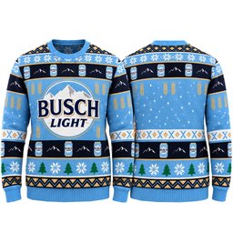 Busch Light Beer Light Blue Christmas 2026 Ugly Sweater
