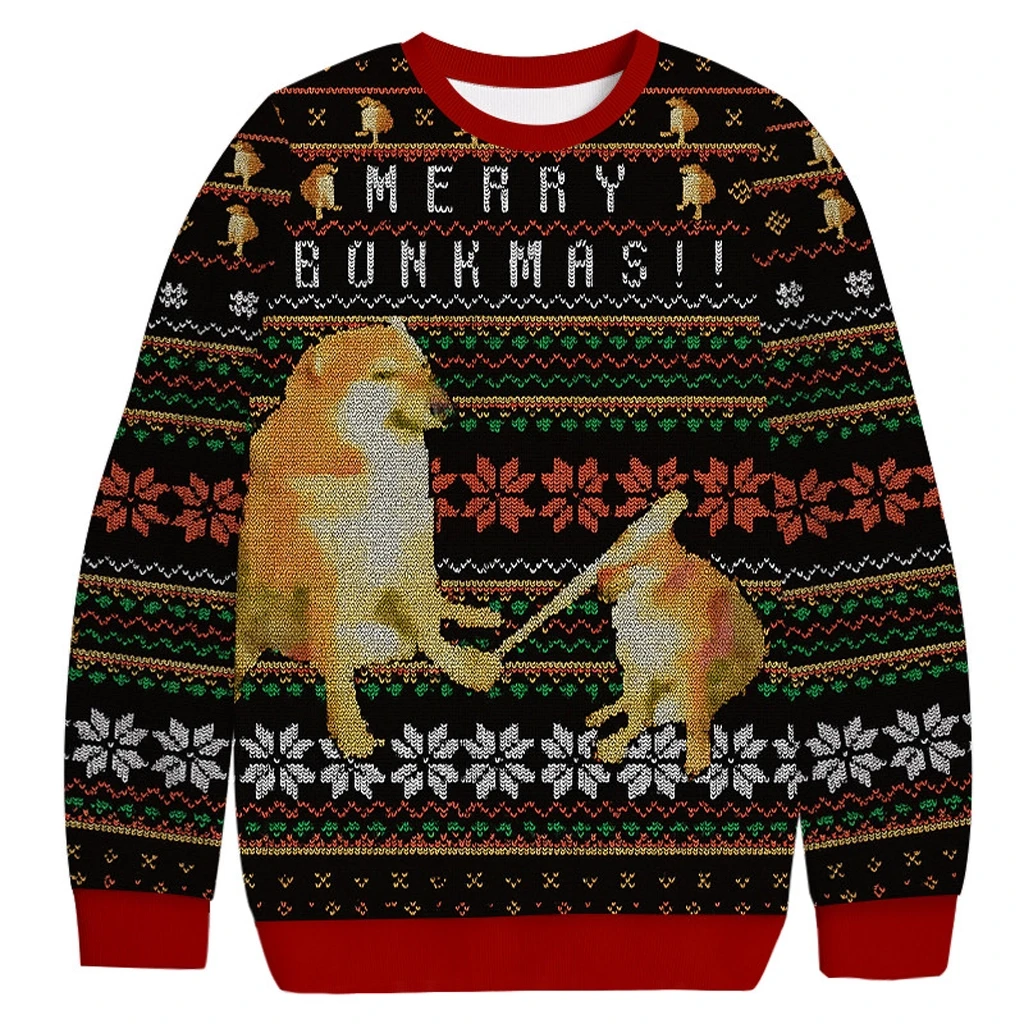 Cheems Doge Meme Funny Christmas Ugly Sweater for Meme Fans