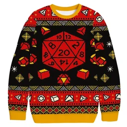 Dungeons And Dragons Dice Game Christmas Ugly Sweater