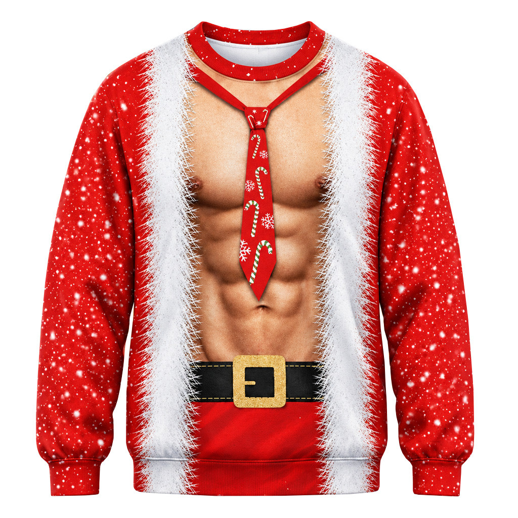 Christmas Santa Claus Muscle Body Ugly Christmas Sweater 2026 for Christmas Fans