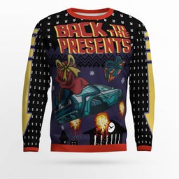Back To The Present Car Gift Ugly Christmas Sweater
