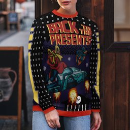 Back To The Present Car Gift Ugly Christmas Sweater
