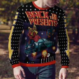 Back To The Present Car Gift Ugly Christmas Sweater