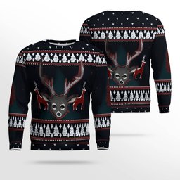 Alan Wake Reindeer Head Ugly Christmas Sweater