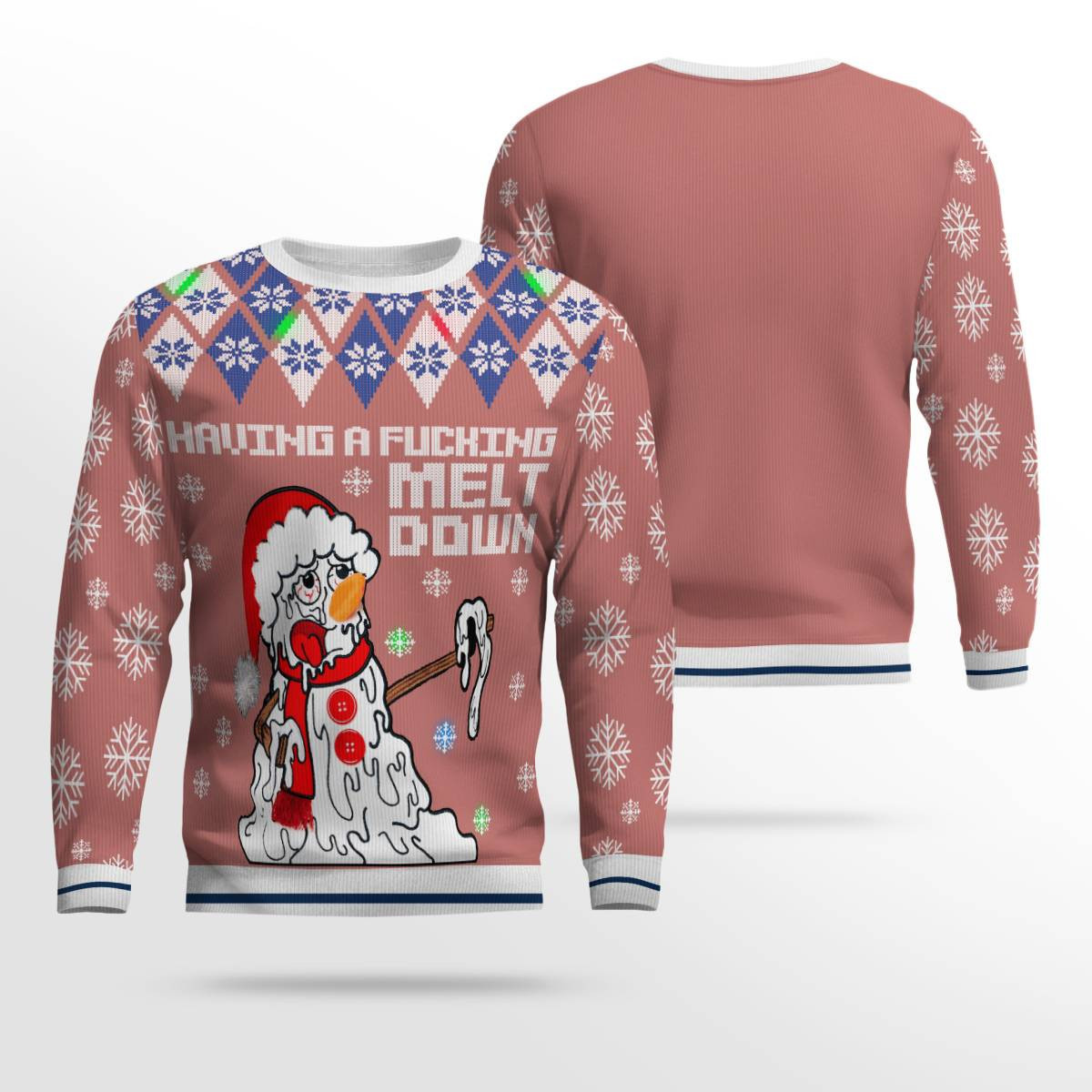 Having A Fucking Meltdown Ugly Christmas Sweater Mocha Mousse
